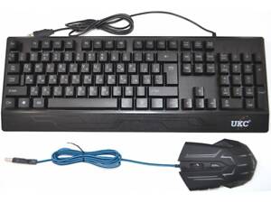 Проводная клавиатура + мышка с подсветкой UKC M710 Black