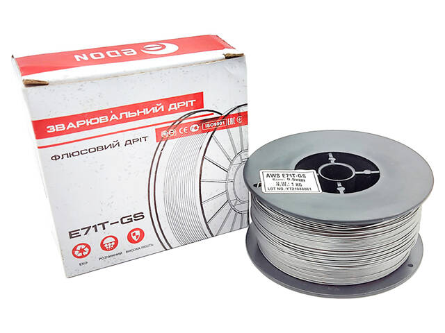 Проволка сварочная Edon 0.8мм x 1кг c флюсом (FLUS-0.8-1kg) - Фото 1
