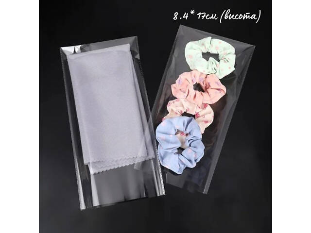 Пакети поліпропіленові прозорі 8.4*17см; 45коп, для упаковки під запайку, фасувальні, без клейового клапана (1000шт) - Фото 1