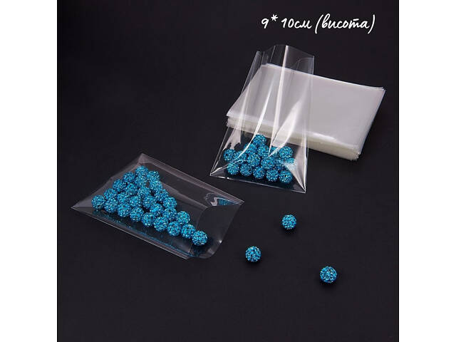 Пакети поліпропіленові прозорі 9*10см; 39коп, для упаковки під запайку, фасувальні, без клейового клапана (1000шт) - Фото 1