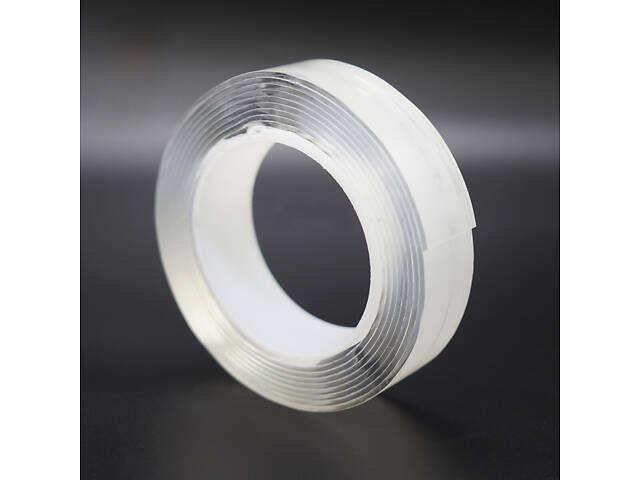 Прозорий двосторонній скотч RESTEQ 30 мм x 1 мм — універсальна стрічка 5 метрів для кріплення предметів - Фото 1