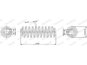 Пружина подвески VW GOLF (1J1) / VW BORA (1J6) / SKODA OCTAVIA (1U5) 1997-2015 г.