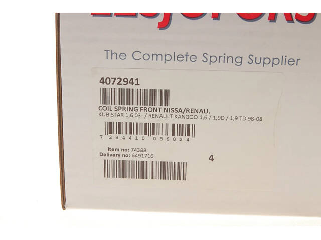 Пружина подвески LESJOFORS 4072941 Renault Kangoo 8200666436, 5401000QAN, 7700311494 - Фото 6