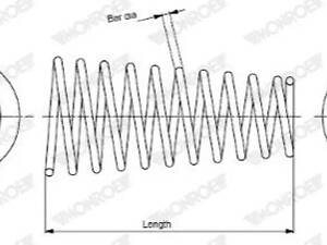 Пружина підвіски MONROE SP3107 Toyota Yaris J4402039, 481310D010, 481310D260