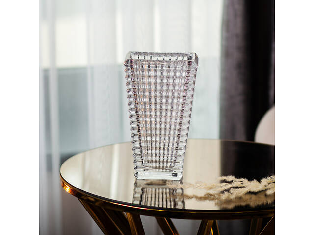 Прямокутна декоративна ваза для квітів із скла, 17 см. - Фото 4