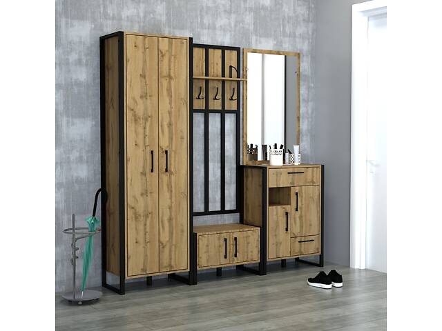 Прихожая ПЛ-2 (350x2580x1900) Дуб Аппалачи Гамма стиль (V3119) - Фото 1