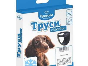 Природа Гигиенические трусы для собак Природа №2 утеплённые, чёрные, 30-36 см