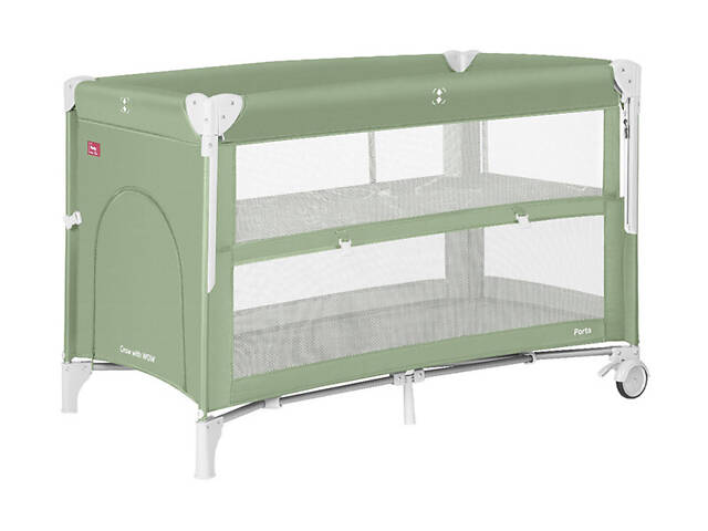 Приставне ліжко-манеж з подвійним дном Porta CRL-18103 Mint Green CARRELLO м'ятний - Фото 1