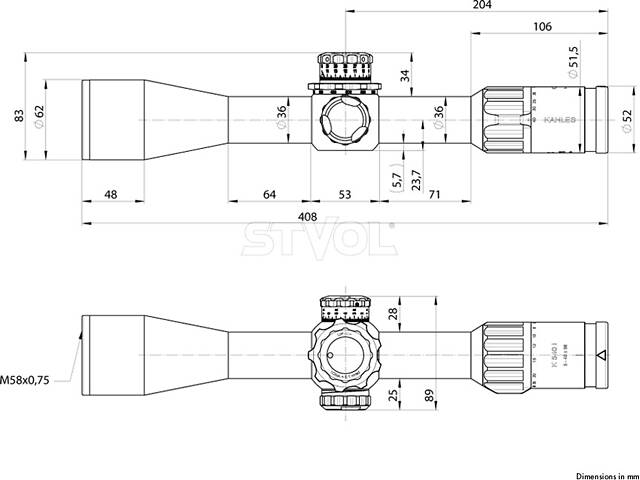Приціл оптичний KAHLES K540i DLR CCW 5-40x56 (36 мм) illum. Skmr4+ w-right FFP - Фото 4