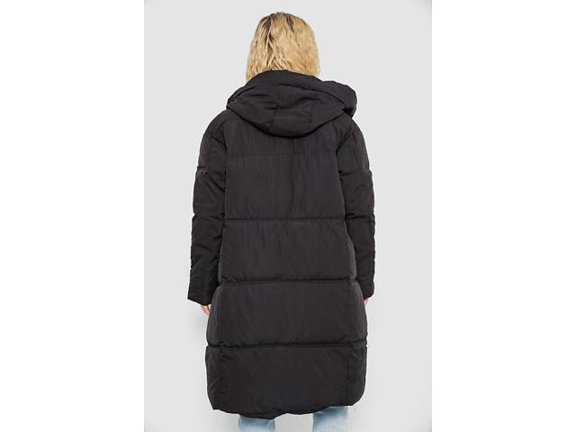 Пуховик жіночий зимовий, колір чорний, 243R8801 - Фото 4