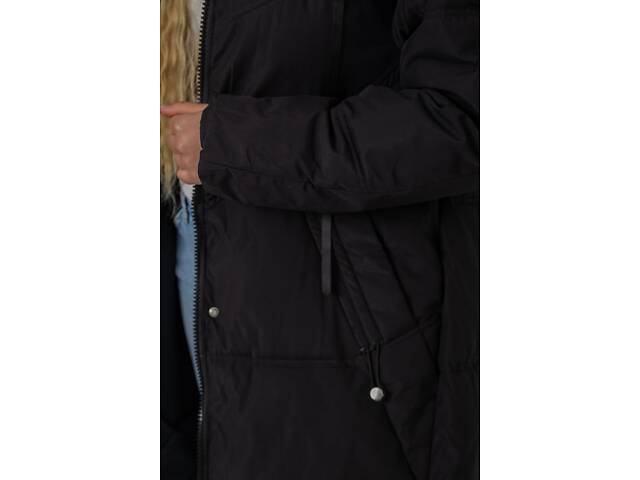Пуховик жіночий зимовий, колір чорний, 243R8801 - Фото 5