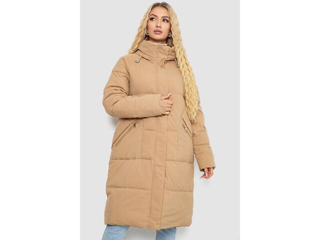 Пуховик женский зимний, цвет бежевый, 243R8808