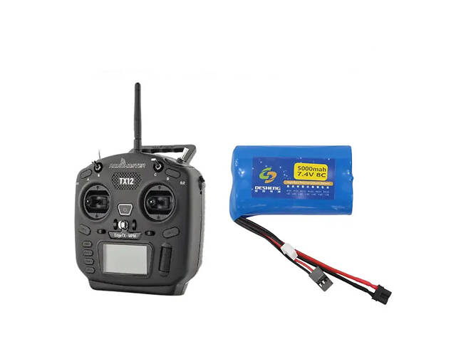 Пульт RadioMaster TX12 MKII ELRS M2 + Акумуляторна батарея на 5000 mAh 7.4V - Фото 1