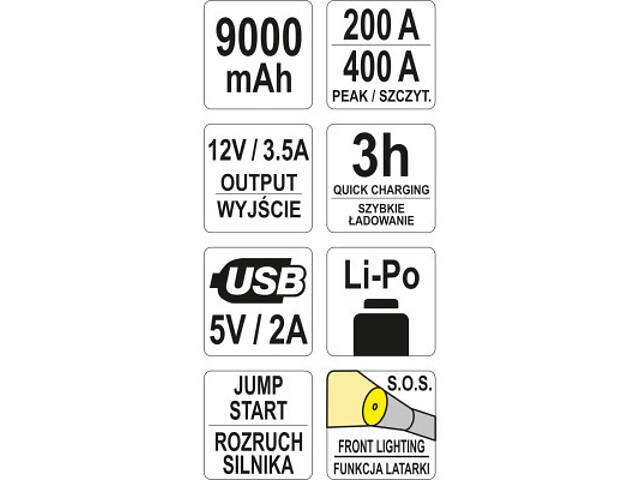 Пусковий зарядний пристрій Yato YT-83081 - Фото 7