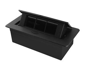 Пустой выдвижной люк для розеток на 3 модуля с плавным открытием Livolo черный (VL-SHS013-B)