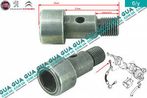 Пустотелый болт / винт трубки подачи масла в турбину ( маслопровода турбины ) 2X18 M10X100-27 037646 Citroen / СИТРОЭН J