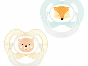 Пустушка Baby-Nova Forest Animals 6-18 міс. персикова/бірюзова 2 шт (3962321)