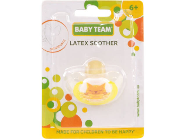 Пустушка Baby Team Ортодонтична 6 м+ Котик (4824428032025) - Фото 3