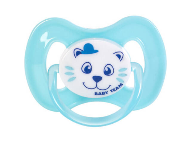 Пустушка Baby Team силіконова, класична, 0+ міс (3007_блакитний) - Фото 1
