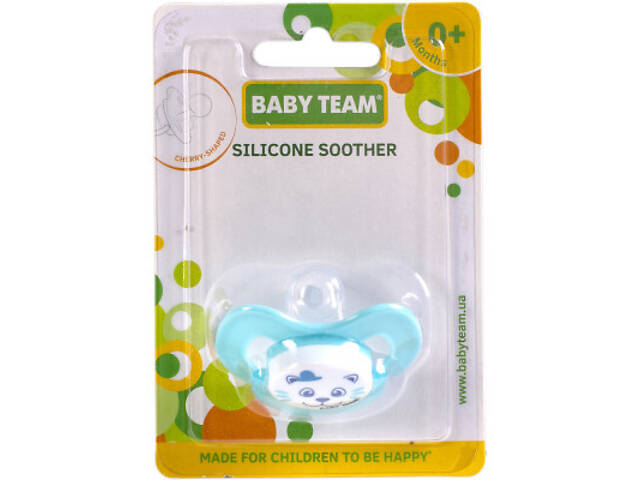 Пустушка Baby Team силіконова, класична, 0+ міс (3007_блакитний) - Фото 3