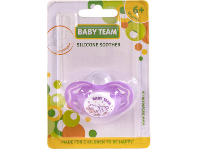 Пустушка Baby Team Силіконова ортодонтична від 6 місяців (4824428030113) - Фото 3