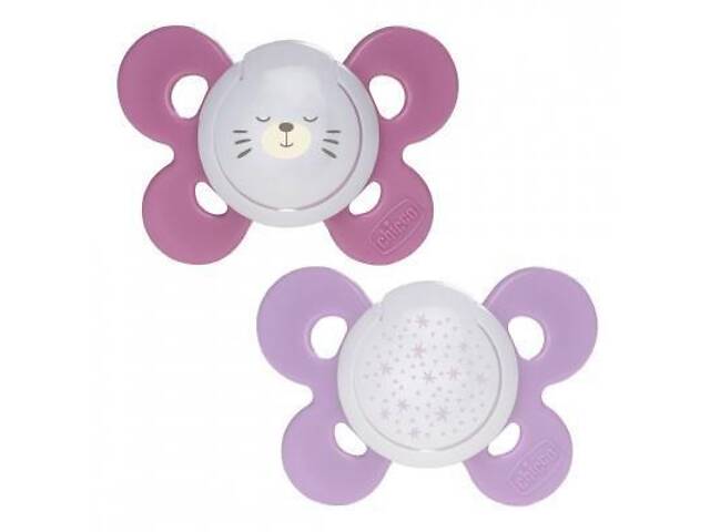 Пустушка Chicco Physio Comfort силіконова 16-36 міс 2 шт з футляром люмин р (74935.41.00.00) - Фото 1