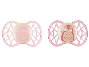 Пустышка Nuvita NV7066 Air55 Explorer ортодонтическая 0m+ светящаяся в темноте (мишка, пингвин) 2шт (NV7066GF)