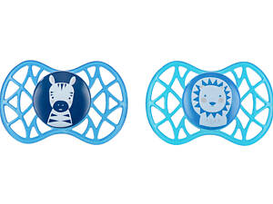 Пустышка Nuvita NV7087 Air55 Explorer симметрическая 6m+ (зебра, лев) 2шт (NV7087M)