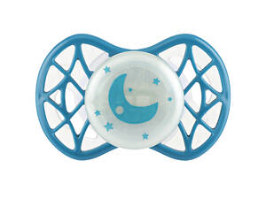 Пустышка ортодонтическая Nuvita NV7064 Air55 Cool 0m+&quot;месяц&quot; светящаяся в темноте бирюзовая (NV7064GE)