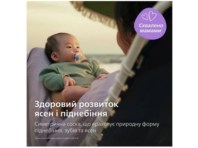 Пустышка Philips AVENT Ultra Air 0-6 місяців 2 шт жовто-фіолетова (SCF087/04) - Фото 3