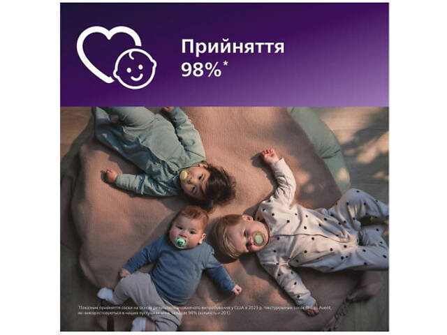 Пустышка Philips AVENT Ultra Air 0-6 місяців 2 шт жовто-фіолетова (SCF087/04) - Фото 4