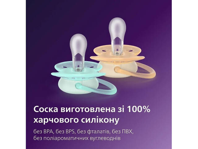 Пустышка Philips AVENT Ultra Soft 0-6 місяців 2 шт (SCF091/41) - Фото 5