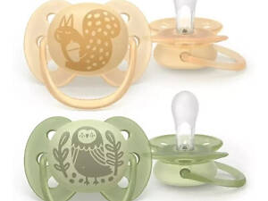 Пустышка Philips AVENT Ultra Soft 6-18 місяців 2 шт, жовто-зелена (SCF091/46)