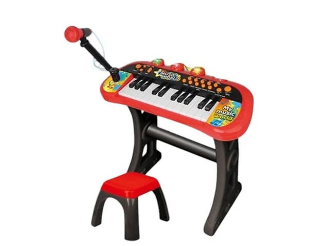 Піаніно дитяче з мікрофоном та стільцем, MY66311-L - Фото 3