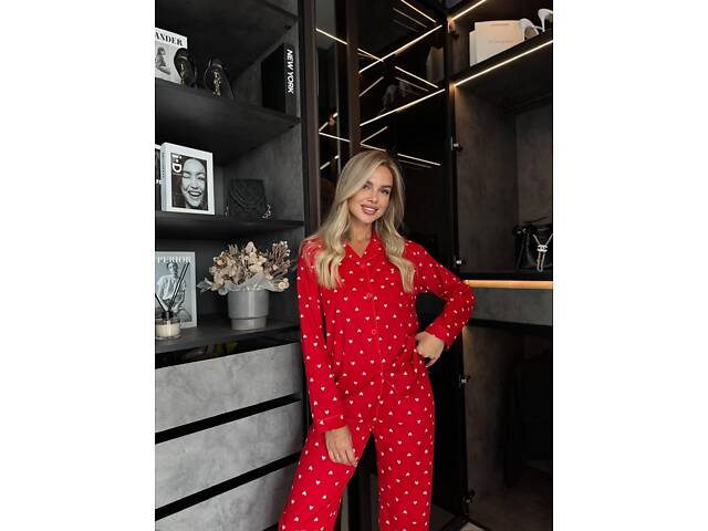 Піжама DO3626 червона сердечко L - Фото 4