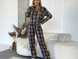 Пижама женская COSAS Scottish L-XL Разноцветный (188Scottish_blue_beige_ML)