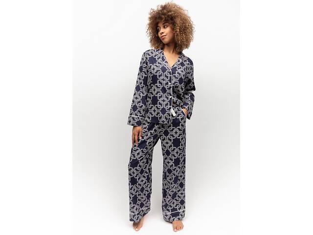 Піжама жіноча Cyberjammies Avery 0075/0076 16/XL Синьо-біла (5051877488748) - Фото 2