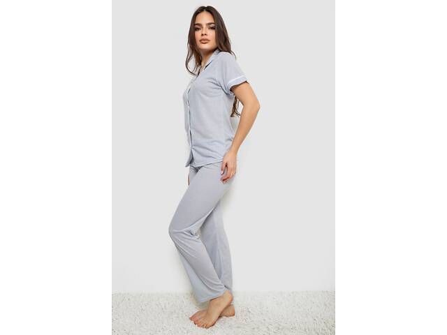 Пижама женская с принтом, цвет голубой, 243R7055 - Фото 3