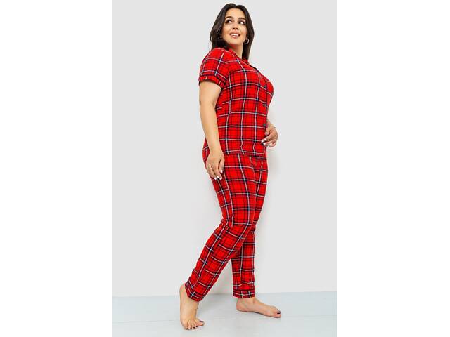 Піжама жіноча в клітку червона 219RP-320 Ager XL - Фото 3