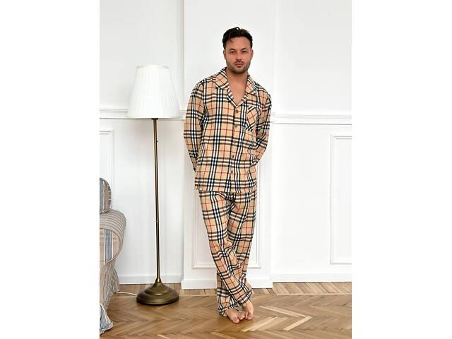 Піжама чоловіча бежева DO3814 - Фото 1