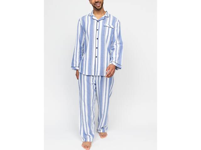Піжама чоловіча Cyberjammies Alpes 3092-3093 M Блакитно-біла (5051877573215) - Фото 1