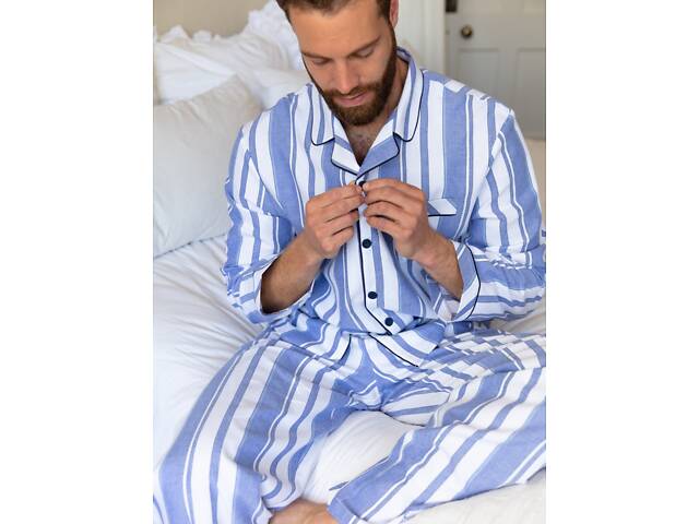 Піжама чоловіча Cyberjammies Alpes 3092-3093 M Блакитно-біла (5051877573215) - Фото 5