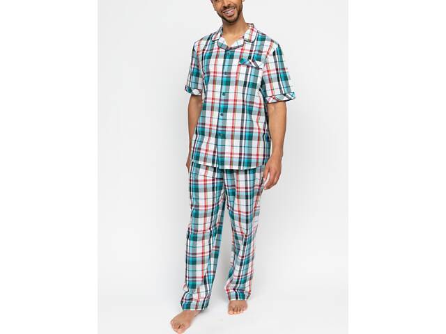 Піжама чоловіча Cyberjammies Theo 3100-3101 XL Зелено-біла (5051877573512) - Фото 1