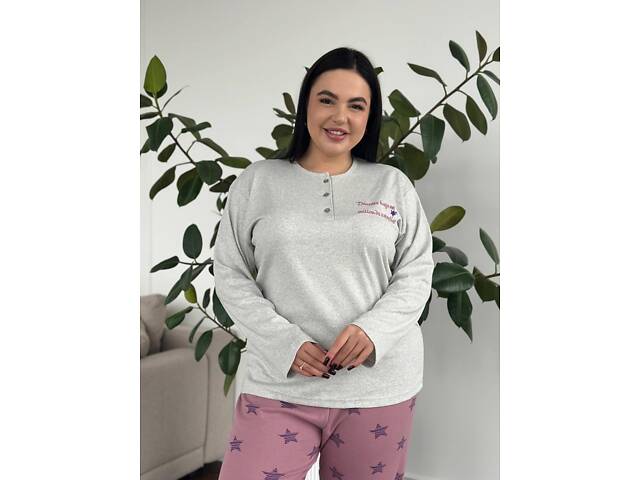 Піжама рожева в зірочку DO3892/2 3XL - Фото 3