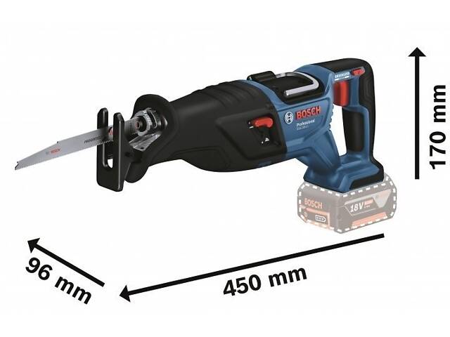 Пила шабельна акумуляторна Bosch GSA 185-LI, 18 В, пропил 230мм, хід 28мм, 3.2кг без АКБ та ЗП (0.601.6C0.020) - Фото 8