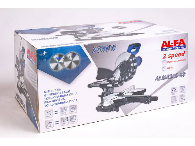 Пила торцовочная c протяжкой AL-FA ALMS250-2S 2500 Вт | диск 255 мм | протяжка 300 мм - Фото 10
