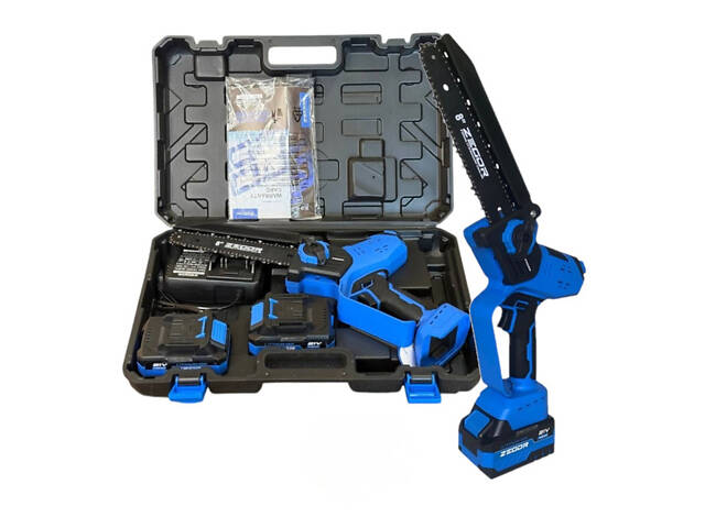 Пила ланцюгова акумуляторна ZEGOR CSMQ-21BL-8 (2 акум 21V 4.0Ah і зарядка) - Фото 1