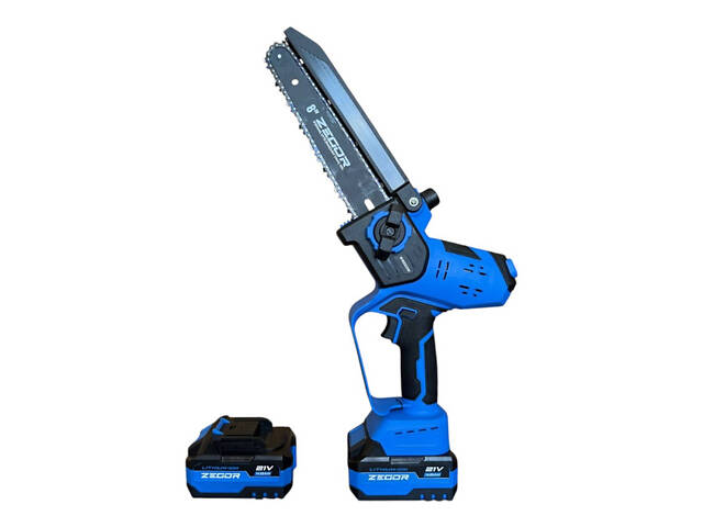 Пила ланцюгова акумуляторна ZEGOR CSMQ-21BL-8 (2 акум 21V 4.0Ah і зарядка) - Фото 2