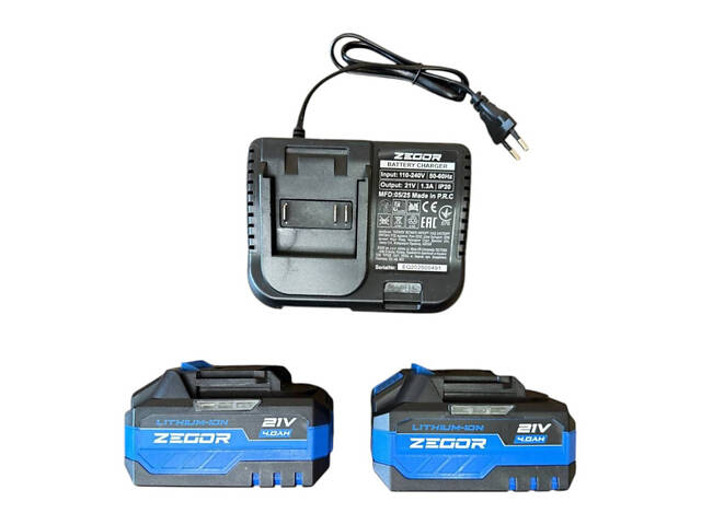 Пила ланцюгова акумуляторна ZEGOR CSMQ-21BL-8 (2 акум 21V 4.0Ah і зарядка) - Фото 6