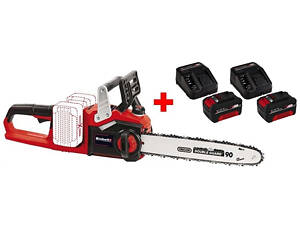 Пила ланцюгова безщіткова Einhell GE-LC 36/35 Li-Solo + зарядний пристрій і 2 акумулятора 18V 4,0 Ah